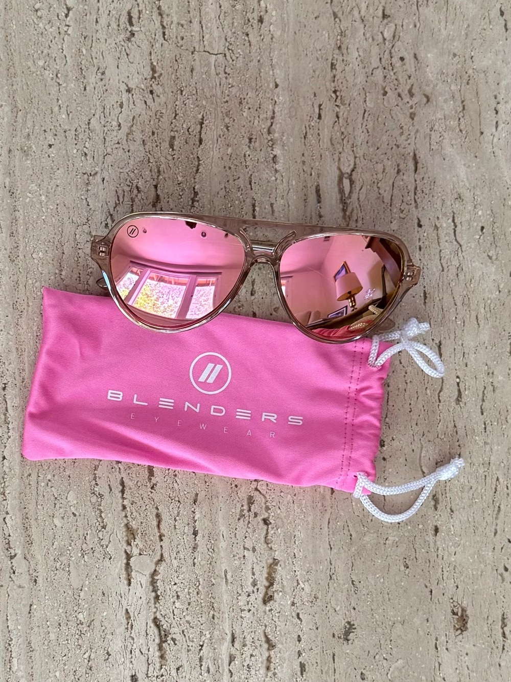 Blenders Eyewear Pink Mirrored Aviator Sunglasses